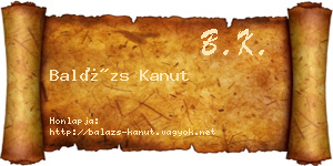 Balázs Kanut névjegykártya